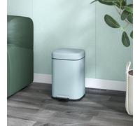 HOMCOM 12L Kitchen Pedal Bin, Metal Rubbish Bin with Soft-close Lid, Light Green, Green