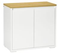 HOMCOM Kitchen Sideboard Storage Cabinet with Double Doors & Shelf in White HOMCOM White