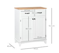 HOMCOM Simple Kitchen Cupboard Storage Cabinet w/ Drawer Living & Dining Room
