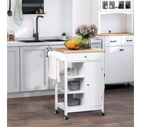 HOMCOM Kitchen Island Shelves White/Natural