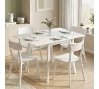 Extendable Kitchen Table for 2-4, Folding Drop Leaf Dining Table, White