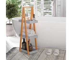 Homcom Kleankin 3 Tier A Frame Bathroom Shower Caddy Storage Unit Shelving Organizer