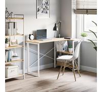 HOMCOM L-Shape Folding Computer Desk Study Workstation with 2 Shelves Oak Tone