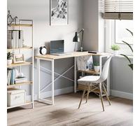 HOMCOM L-Shape Folding Computer Desk Study Workstation with 2 Shelves Oak Tone