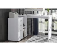 Home Office L Shape Computer Desk Workstation Drawer Shelf File Cabinet-White - CARTER | TJ Hughes White