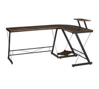 Homcom L Shaped Computer Desk Round Corner Gaming Table Workstation With Storage Shelf Cpu Stand For Home Office