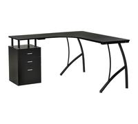 HOMCOM L-Shaped Computer Desk Table with Storage Drawer Home Office Corner Indus
