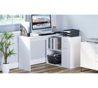 HomCom L-Shaped Computer Desk: White