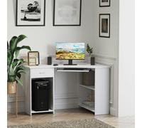 Badell L-Shaped Corner Desk, Space-saving 'L' Shape Computer Desk, White