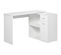 HOMCOM L-Shaped Desk, Corner Computer Desk, Adjustable Study Table with Storage