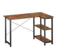 HOMCOM L Shaped Desk, Corner Computer Desk with Bookshelf for Home Office, Study Room, Workstation, 120 x 73.2 x 75cm, Rustic Brown