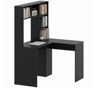 Homcom L Shaped Desk With 5 Storage Shelves Corner Computer Desk, Black Black