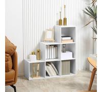 Homcom L Shaped Storage Cabinet Closet Organiser Bookcase With 6 Cube In White White One Size