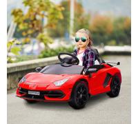 HOMCOM Lamborghini Aventador Licensed Powered Electric Car w/ Butterfly Doors in Red HOMCOM Red
