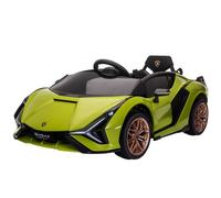 HOMCOM Lamborghini Sian Licensed Electric Car for Kids 12V Ages 3-5 Green | Battery Powered Ride on Toy, Dual Motors, Remote Control, Soft Start, Transport Wheel, Horn, Lights