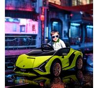 Homcom Lamborghini Sian 12V Electric Car For Kids W/ Remote Control In Green Green