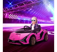 Homcom 12V Kids Electric Ride On Car 2 Motors Licensed Car For 3-5 Years In Pink Pink