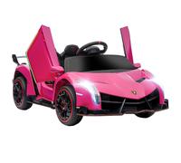 HOMCOM Lamborghini Veneno Licensed Electric Ride-on Car w/ Remote- Pink