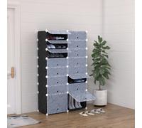 Homcom Large 16-Cube Diy Shoes Rack Portable Interlocking Plastic Cabinet