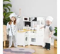 HOMCOM Large Kitchen Playset with Full Accessories in White HOMCOM White