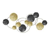 HOMCOM Large Metal Wall Art, Modern Hanging Wall Sculpture with Unique Multi-leaf Design, Horizontal or Vertical Metal Hanging Decoration for Living Room Bedroom Entryway, Gold