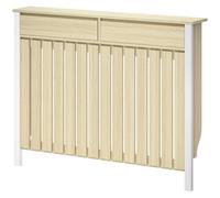 Homcom Large Modern Radiator Cover With Drawers And Vertical Slats Oak In Light Oak Light Oak