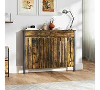 HOMCOM Large Radiator Cover with Drawers and Vertical Slats 119 x 19 x 93cm
