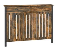 HOMCOM Large Radiator Cover with Drawers and Vertical Slats 119 x 19 x 93cm, Brown