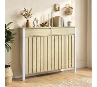 HOMCOM Large Radiator Cover with Drawers and Vertical Slats Oak