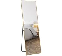 HOMCOM Large Rectangular Full Length Mirror 50 x 160 cm - Standing Mirror, Wall or Pocé Against Wall - for Bedroom, Living Room and Dressing Room, Gold