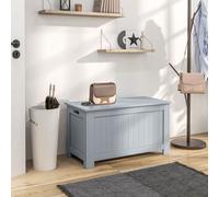 Homcom Storage Box Toy Chest Cabinet Unit Organizer With Lid & Safety Hinges In Grey Grey