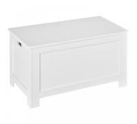 HOMCOM Large Storage Box Chest With Safety Hinges White, White