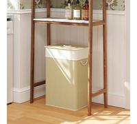 HOMCOM Laundry Hamper with Removable Washable Liner Bag, Brown - Natural wood finish