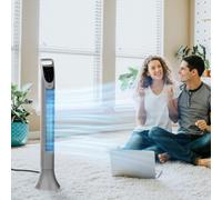 Homcom Led 36 Inch Tower Fan 70 Degree Oscillation 3 Speed Remote Controller, Silver