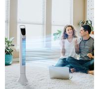 HOMCOM LED 36 Inch Tower Fan 70 Oscillation 3 Speed 3 Mode Remote Controller, White