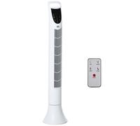 HOMCOM LED 36 Inch Tower Fan 70 Oscillation 3 Speed 3 Mode Remote Controller, White