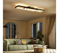 Homcom Led Ceiling Light, Dimmable Ceiling Light With Remote Control, Black