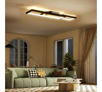 Homcom Led Ceiling Light, Dimmable Ceiling Light With Remote Control, Black Black