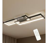 HOMCOM LED Ceiling Light Modern Dimmable with Wall Switch Black 3000-6000K