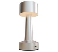 Rechargeable Table Lamp with 3 Colour LED Lighting Touch Control HOMCOM Silver One Size