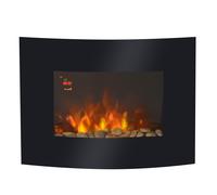 HOMCOM LED Curved Glass Electric Wall Mounted Fire Place, 900/1800W