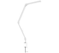HOMCOM LED Desk Lamp, Dimmable Desk Light with Swing Arm and Clamp, Adjustable Eye-Caring Table Lamp with 2 Colour Modes & 5 Brightness Levels for Study, Drawing, Office, Architect, Task, White