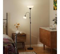 HOMCOM LED Floor Lamp, 180cm Tall Uplighter Standard Lamp Black