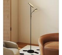 HOMCOM LED Floor Lamp for Living Room, Stepless Dimmable Standing Lamp, Mother and Child Uplighter with Reading Light, 4 Scene Modes, 2700K-6500K Colour Temps, 4 Brightness Levels, Remote Control Blac