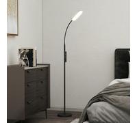 HOMCOM LED Floor Lamp for Living Room with Magnetic Remote Control, Black - Black