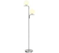 HOMCOM LED Floor Lamp with 3 Colour Temperatures, Foot Switch, Silver Tone