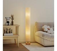 HOMCOM LED Floor Lamp for Living Room, 120cm Modern Standing Lamp with 3000K/4500K/6500K Colour Temperatures, Linen Shade and Wooden Base, Grey Grey