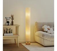 HOMCOM LED Floor Lamp for Living Room, 120cm Modern Standing Lamp with 3000K/4500K/6500K Colour Temperatures, Linen Shade and Wooden Base, Grey