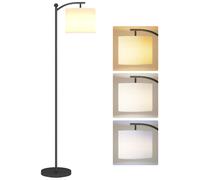 HOMCOM LED Floor Lamp with Dimmable Colours Temperature & Brightness, Black, Black