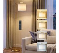 Homcom Led Floor Lamp With Dimmable Colours Temperature & Brightness, Gold